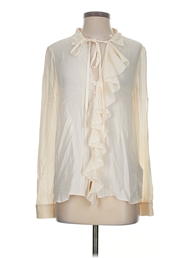 Pre-owned Ted Baker Long Sleeve Blouse In Ivory