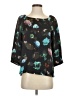 Club Monaco 100% Polyester Floral Black 3/4 Sleeve Blouse Size S - photo 1