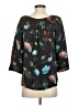 Club Monaco 100% Polyester Floral Black 3/4 Sleeve Blouse Size S - photo 2