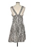Gemma Crus 100% Polyester Print Tan Silver Cocktail Dress Size 10 - photo 2
