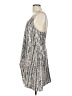 Gemma Crus 100% Polyester Print Tan Silver Cocktail Dress Size 10 - photo 5