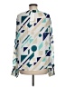 AP.NY Print Teal Long Sleeve Blouse Size M - photo 2