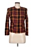 View 100% Acrylic Tweed Burgundy Orange Blazer Size 8 - photo 1