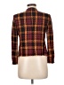 View 100% Acrylic Tweed Burgundy Orange Blazer Size 8 - photo 2