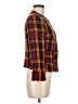 View 100% Acrylic Tweed Burgundy Orange Blazer Size 8 - photo 4