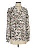 Ann Taylor LOFT 100% Polyester Floral Ivory Long Sleeve Blouse Size S - photo 1