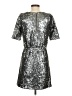 Broadway & Broome 100% Polyester Metallic Silver Cocktail Dress Size 0 - photo 2