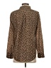 J.Crew 100% Silk Animal Print Brown Long Sleeve Silk Top Size 4 - photo 2