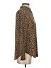 J.Crew 100% Silk Animal Print Brown Long Sleeve Silk Top Size 4 - photo 4