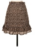 Aqua 100% Polyester Animal Print Brown Casual Skirt Size XS - photo 2