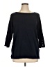 Talbots 100% Pima Cotton Black 3/4 Sleeve Top Size 1X - photo 1