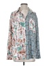 Entro 100% Polyester Print Teal Long Sleeve Blouse Size S - photo 1