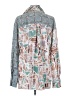 Entro 100% Polyester Print Teal Long Sleeve Blouse Size S - photo 2