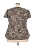 Apt. 9 100% Polyester Animal Print Brown Short Sleeve Blouse Size 3X - photo 2