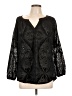 Signature Studio 100% Polyester Black 3/4 Sleeve Blouse Size L - photo 1