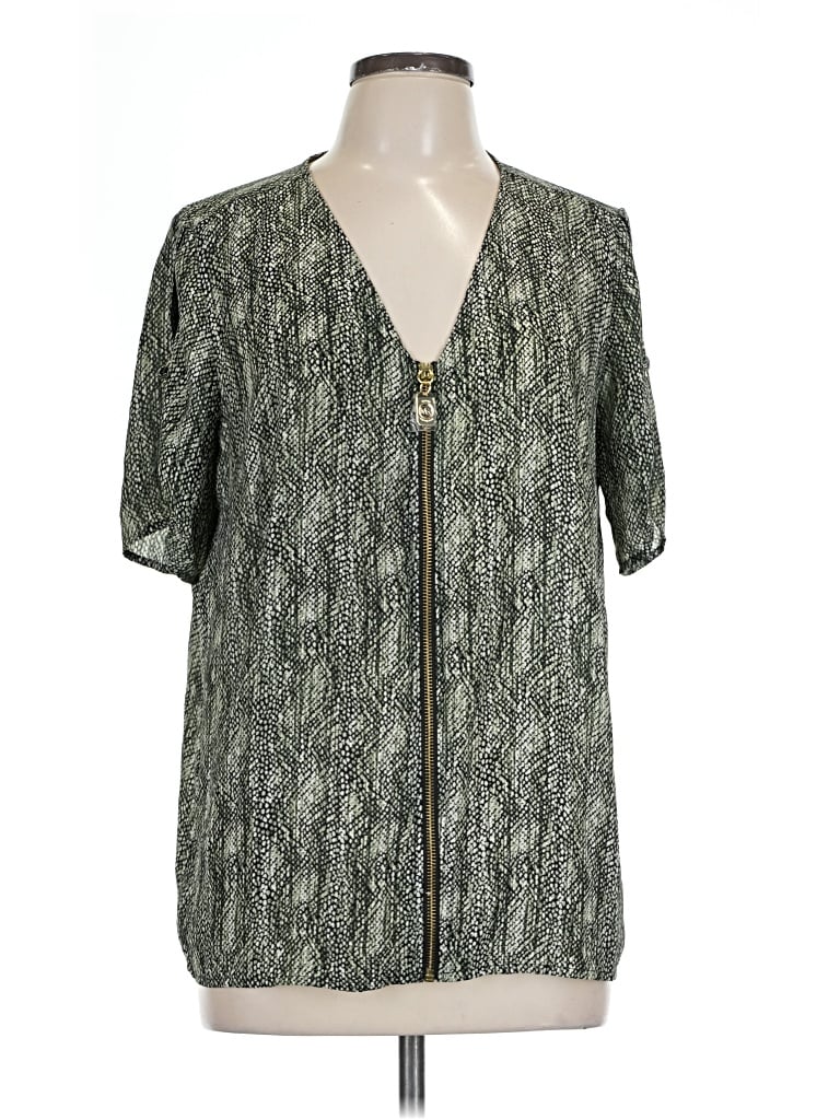 Michael Michael Kors Short Sleeve Blouse In Green