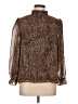 1.State Animal Print Brown Long Sleeve Blouse Size L - photo 1