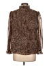 1.State Animal Print Brown Long Sleeve Blouse Size L - photo 2