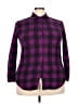 Riders Plaid Purple Long Sleeve Blouse Size 18 - photo 1
