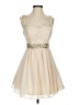 Masquerade 100% Polyester Ivory Cocktail Dress Size 3 - photo 1