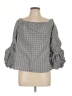 Guest Editor Plaid Gray 3/4 Sleeve Blouse Size L - photo 1