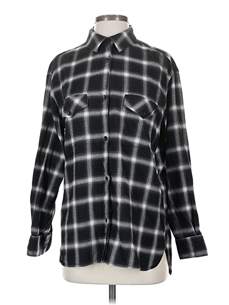 Pre-owned The Kooples Long Sleeve Button Down Shirt In Black