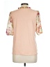 Les Amis 100% Polyester Floral Ivory Short Sleeve Blouse Size L - photo 2