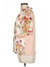 Les Amis 100% Polyester Floral Ivory Short Sleeve Blouse Size L - photo 5