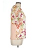 Les Amis 100% Polyester Floral Ivory Short Sleeve Blouse Size L - photo 4