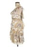 Lini 100% Polyester Paisley Yellow Ivory Cocktail Dress Size L - photo 5
