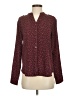 Noir Print Burgundy Long Sleeve Blouse Size S - photo 1