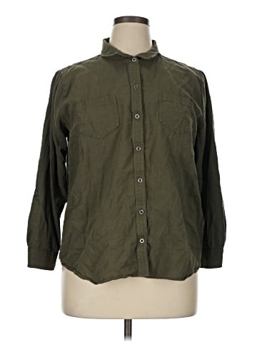 Christopher & Banks 3/4 Sleeve Button-Down Shirt (view 1)