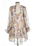 AaKaa 100% Polyester Print Gray Casual Dress Size L - photo 2