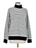 Evereve Stripes White Turtleneck Sweater Size M - photo 1