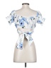 Shein Blue Short Sleeve Blouse Size 4 - photo 2