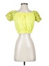 Marabou Yellow Short Sleeve Blouse Size S - photo 1