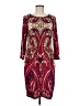 Neiman Marcus Paisley Burgundy Cocktail Dress Size 8 - photo 1