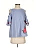 Blue Rain 100% Cotton Blue 3/4 Sleeve Blouse Size S - photo 1