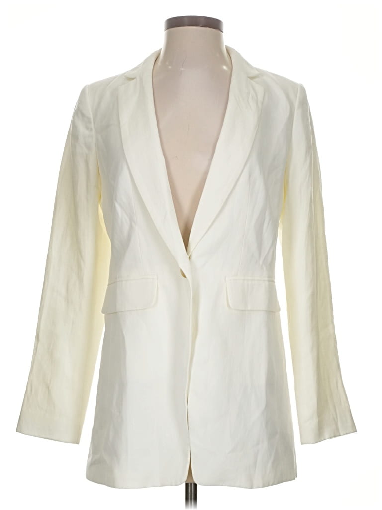 Pre-owned Ann Taylor Loft Blazer Jacket In White