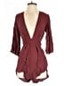Blue Life 100% Rayon Solid Burgundy Romper Size S - photo 1