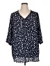 Cathy Polka Dots Blue 3/4 Sleeve Blouse Size 1X - photo 1
