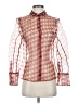 Zara Houndstooth Red Long Sleeve Blouse Size S - photo 1