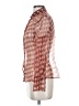 Zara Houndstooth Red Long Sleeve Blouse Size S - photo 5
