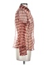 Zara Houndstooth Red Long Sleeve Blouse Size S - photo 4