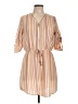 J for Justify Stripes Tan Casual Dress Size L - photo 1