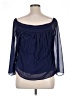 W. by Wantable 100% Polyester Blue 3/4 Sleeve Blouse Size XL - photo 2