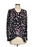 Annie Griffin 100% Silk Black Pink Long Sleeve Silk Top Size XS - photo 1