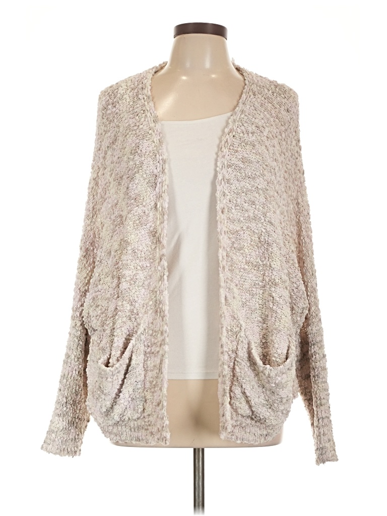 Pre-owned Pink Lily Cardigan Sweater In White