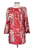 Chaps 100% Nylon Red 3/4 Sleeve Blouse Size M - photo 2