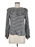 Zara Houndstooth Black Long Sleeve Blouse Size S - photo 1